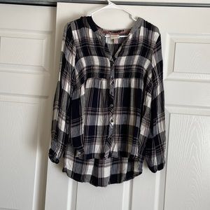 Plaid Knox Rose High-Low Blouse